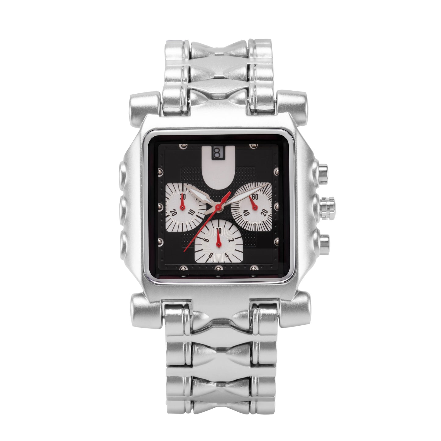 Y2K Retro Square Quartz Watch Calendar Stainless Men