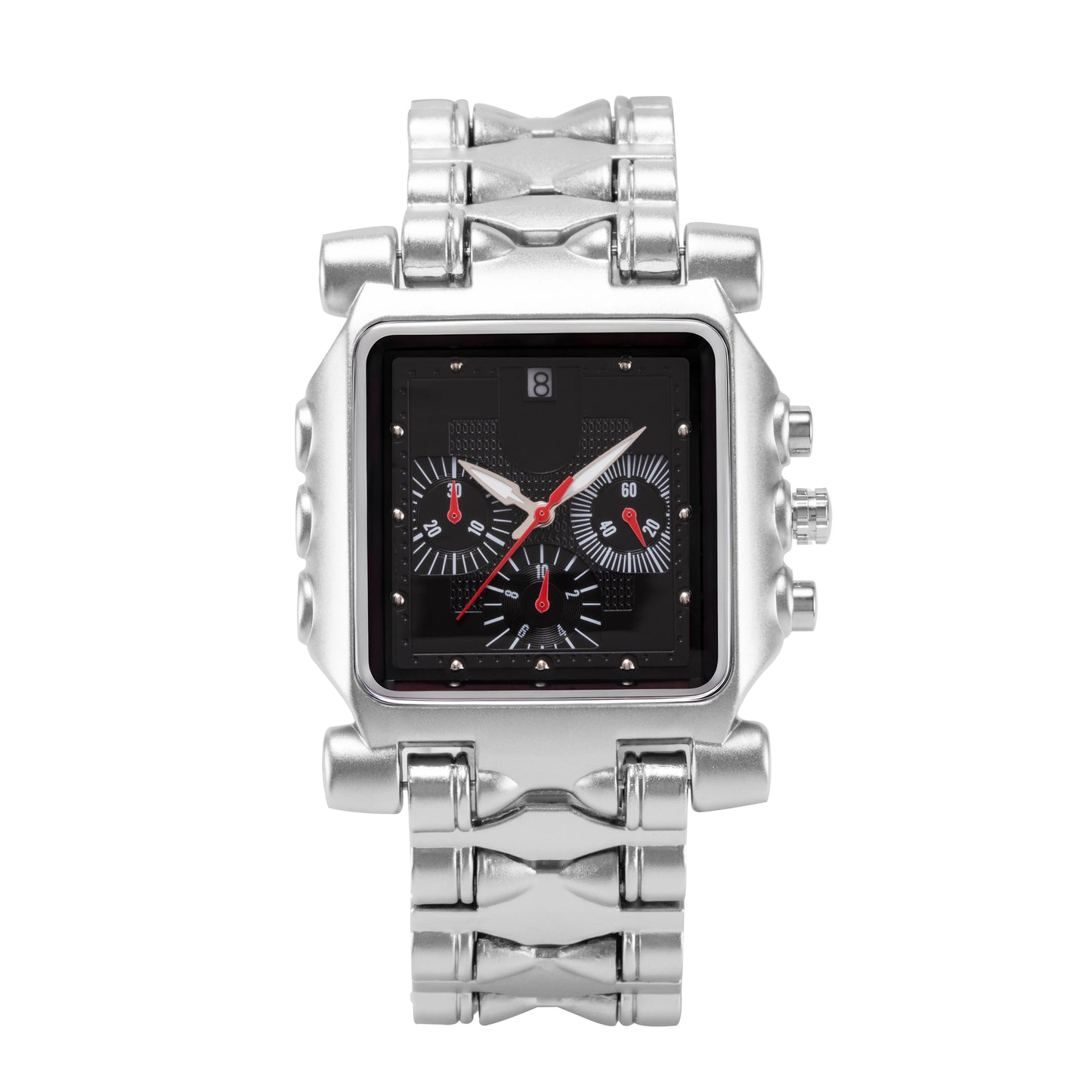 Y2K Retro Square Quartz Watch Calendar Stainless Men