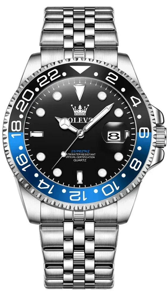 OLEVS 5657 New Mens Watch Original Stainless Steel Date Quartz Watch 30 M Waterproof Luminous Sports Man For Watches Gifts Reloj