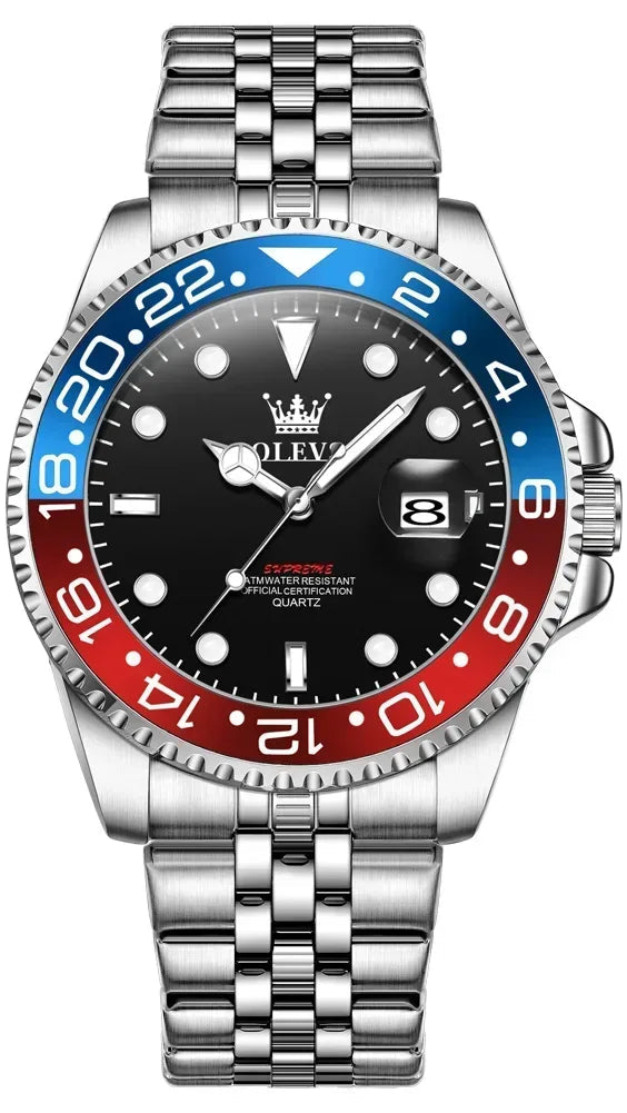 OLEVS 5657 New Mens Watch Original Stainless Steel Date Quartz Watch 30 M Waterproof Luminous Sports Man For Watches Gifts Reloj